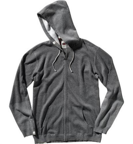 ALTAMONT ROUGH CUT ZIP HOODED SWEATER IN HEATHER GREY