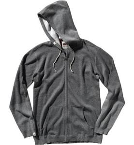 ALTAMONT ROUGH CUT ZIP HOODED SWEATER IN HEATHER GREY