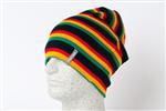 DISCRETE ALBELIAN BEANIE IN BLACK, GREEN, YELLOW, AND RED