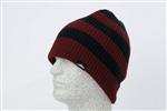 DISCRETE KLAMATH BEANIE IN BLACK AND CHERRY
