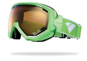 IS EYEWEAR FORMA SIGNATURE GOGGLES IN KAMAKAZI GREEN AND A BRONZE MIRROR AMBER LENS