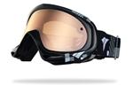 IS EYEWEAR STRIKE GOGGLES IN GINGHAM PRINT GLOSS BLACK AND A BRONZE MIRROR AMBER LENS