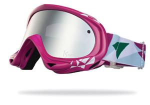 IS EYEWEAR STRIKE GOGGLES IN FRAGMENT PRINT GLOSS FUCHSIA WITH A SILVER MIRROR VIOLET LENS
