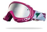 IS EYEWEAR STRIKE GOGGLES IN FRAGMENT PRINT GLOSS FUCHSIA WITH A SILVER MIRROR VIOLET LENS