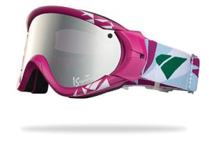 IS EYEWEAR TYPE R GOGGLES WITH FRAGMENT FUCHSIA FRAMES AND A SILVER MIRROR VIOLET LENS