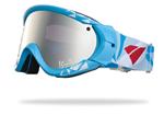 IS EYEWEAR TYPE R GOGGLES WITH FRAGMENT CYAN FRAMES AND A SILVER MIRROR VIOLET LENS