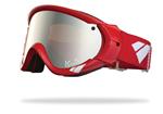 IS EYEWEAR TYPE R GOGGLES WITH RED FRAMES AND A SILVER MIRROR AMBER LENS