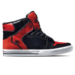 SUPRA VAIDER SHOE IN BLACK AND RED