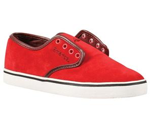 EMERICA LACED SHOE IN RED, WHITE, AND GUM