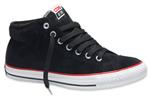 CONVERSE CTS MID SUEDE SHOE IN BLACK, RED, AND WHITE