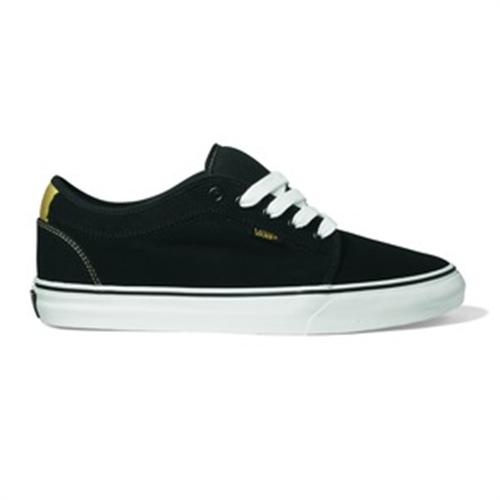 VANS CHUKKA LOW SHOES IN BLACK AND GOLD