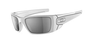 OAKLEY FUEL CELL SUNGLASSES WITH POLISHED WHITE FRAMES AND A BLACK IRIDIUM LENS