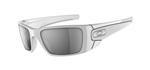 OAKLEY FUEL CELL SUNGLASSES WITH POLISHED WHITE FRAMES AND A BLACK IRIDIUM LENS