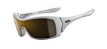 OAKLEY FORSAKE SUNGLASSES WITH POLISHED WHITE FRAMES AND A DARK BRONZE LENS