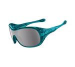 OAKLEY TROUBLE SUNGLASSES WITH CRYSTAL TURQUOISE FRAMES AND A GREY LENS