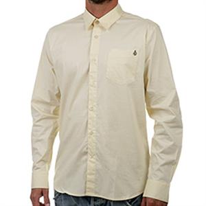 VOLCOM X FACTOR SOLID LONG SLEEVE SHIRT IN WHITE