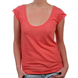 VOLCOM WOMENS LADY LONESOME SHORT SLEEVE SHIRT IN RED