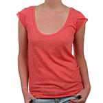 VOLCOM WOMENS LADY LONESOME SHORT SLEEVE SHIRT IN RED