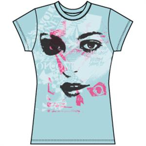 VOLCOM WOMENS LADYFACE SHEER T-SHIRT IN ICE