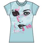 VOLCOM WOMENS LADYFACE SHEER T-SHIRT IN ICE