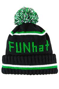 FUNHAT POM POMS BEANIE IN BLACK