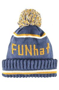FUNHAT POM POMS BEANIE IN THUNDER BLUE