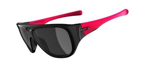 OAKLEY CORRESPONDENT SUNGLASSES WITH BLACK FRAMES, LAVA STEMS, AND A GREY LENS