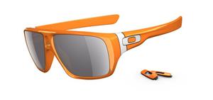 OAKLEY DISPATCH SUNGLASSES WITH CLEMENTINE FRAMES AND A GREY LENS