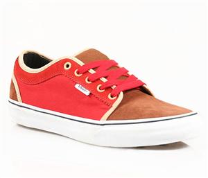 VANS CHUKKA LOW SHOES IN THE KEEGAN SAUDER COLOR (APPLE RED)