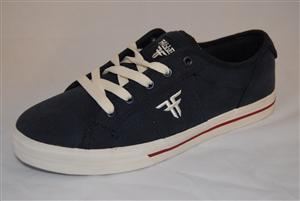 FALLEN LOTUS SHOE IN DARK NAVY AND RED