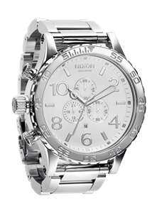 NIXON 51-30 CHRONO WATCH IN HIGH POLISH AND WHITE
