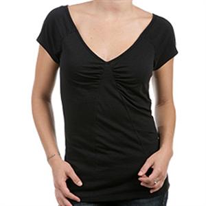 VOLCOM WOMENS KILLING BLUES SHORT SLEEVE SHIRT IN BLACK