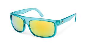 DRAGON WORMSER SUNGLASSES WITH AQUA FRAMES AND A YELLOW IONIZED LENS