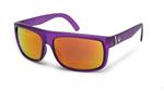 DRAGON WORMSER SUNGLASSES WITH PURPLE CRYSTAL FRAMES AND A RED IONIZED LENS