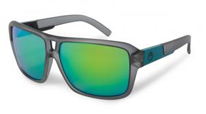 DRAGON THE JAM SUNGLASSES WITH MATTE GREY FRAMES AND A GREEN IONIZED LENS