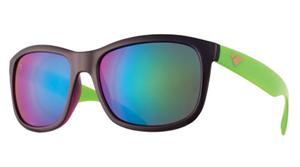 IS EYEWEAR GOOSE SUNGLASSES WITH BLACK AND KELLY FRAMES AND A MULTI COLOR FLASH LENS